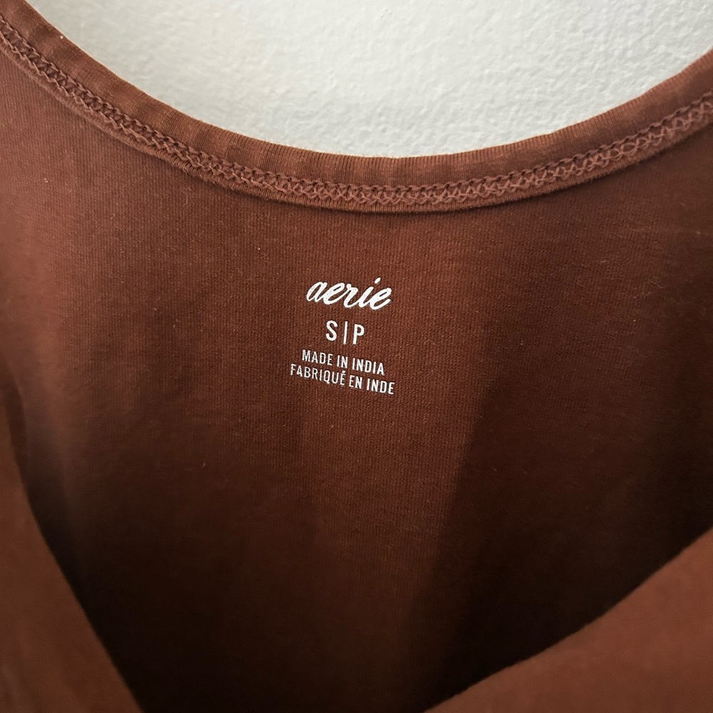Aerie Small Brown Midi Dress At The Barre Bow Dress - Picture 2 of 6